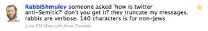 rabbi shmuley's tweet